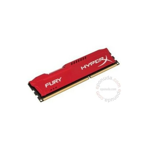 Kingston DIMM DDR3 8GB 1600MHz HyperX Fury Red CL10, HX316C10FR/8 ram memorija Slike