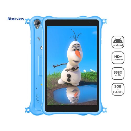 Blackview TAB 50 KIDS tablični računalnik, 8", 3GB+64GB, IPS HD+, Android 13, WIFI 6, Bluetooth, aplikacija iKids, ovitek/stojalo, moder (Bubbly Blue) Cene
