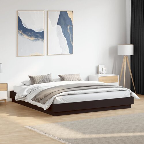 Furnova Posteljni okvir črn 200x200 cm inženirski les, (21935565) Slike