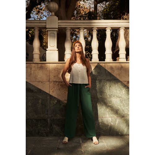 Marisse Women&amp;#039;s Trousers L-Sp-4013 Palm Leaf Slike