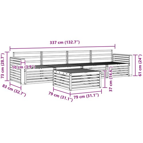  Set vanjskih sofa 5 kom. Prirodna Čvrsto drvo akacije Slike
