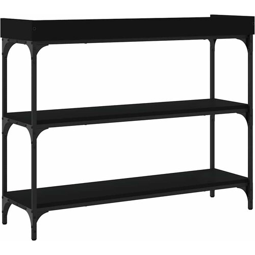  Konzolni stol s policama crni 100 x 30 x 80 cm Slike