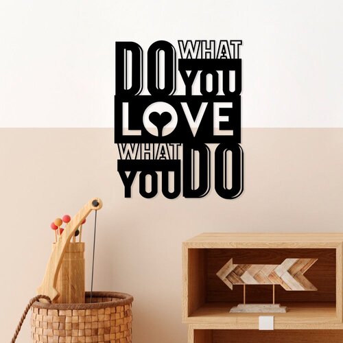 Wallity Zidna dekoracija What Do You Love, 57 x 70 cm, Crna Cene