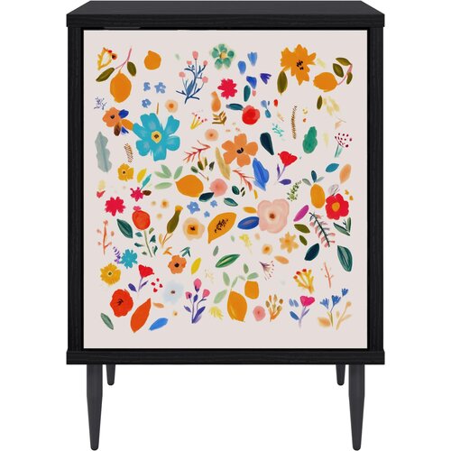  Noćni ormar MAINZ Crni hrast 36 x 33 x 51 cm Konstruirano drvo Slike