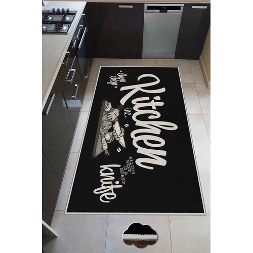 Conceptum Hypnose Tepih Hmnt570, Pravougaoni, 100x300 cm, Crno-beli Cene