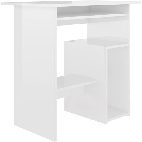 vidaXL Pisalna miza visok sijaj bela 80x45x74 cm iverna plošča, (20608949) Cene