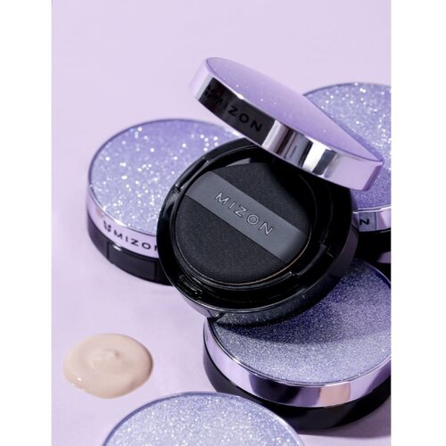Mizon Vegan Collagen Cushion SPF38 PA++ dolgoobstojni tekoči puder v gobici z visoko UV za&amp;scaron;čito odtenek #23 Natural Sand Beige 2x15 g Slike