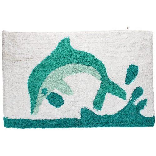 Rex London Bijela/tirkizna kupaonska prostirka 50x80 cm Dolphin – Cijene