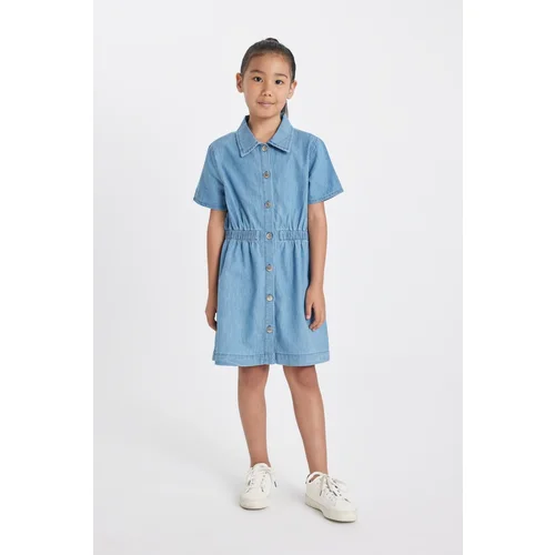 Defacto Girl's Short Sleeve Jean Dress