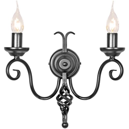 Elstead Lighting Elstead Harlech Stenska svetilka z 2 svečama, črna, z senčnikom, (22098834) Cene