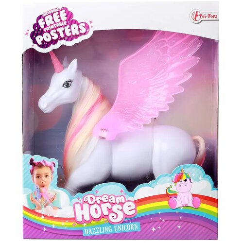 Magic Toys Dream Horse Ble&scaron;čeči samorog z rožnatimi krili, 18 cm Cene