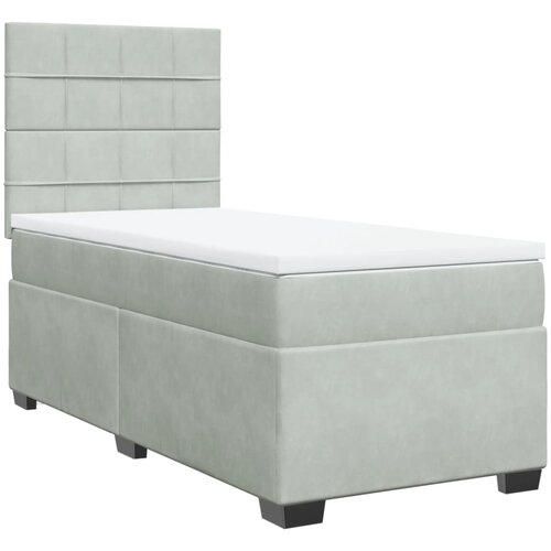 Box spring krevet s madracem svjetlosivi 80 x 200 cm bar&amp;scaron;unasti Slike
