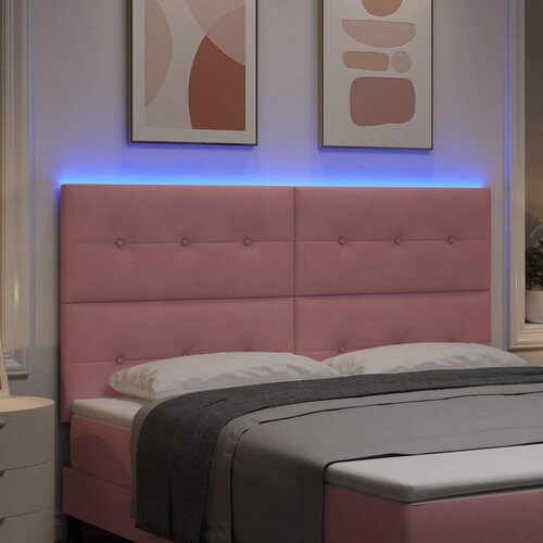  LED glava kreveta s LED trakama Ružičasta 180 cm Bar&amp;scaron;un Slike