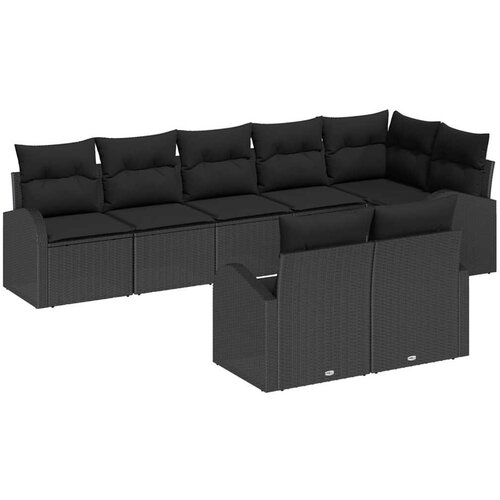  Sjedeća garnitura za vrt 8 kom. Crna poliratan 234 x 124 x 85 cm Slike