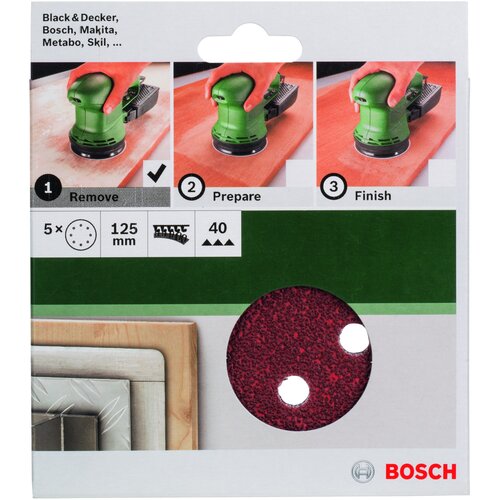 Bosch 5-delni set brusnih listova za ekscentar brusilice 2609256A22 Slike