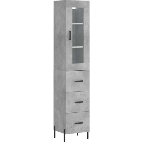 VidaXL Visoka komoda siva betona 34 5x34x180 cm od konstruiranog drva Slike