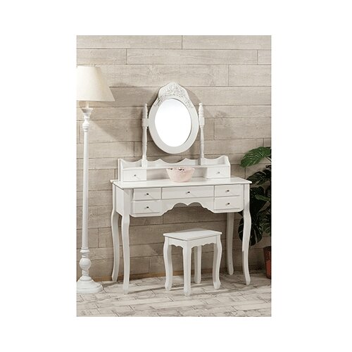  Beli toaletni sto sa ogledalom 93 x 99 x 143 cm Slike