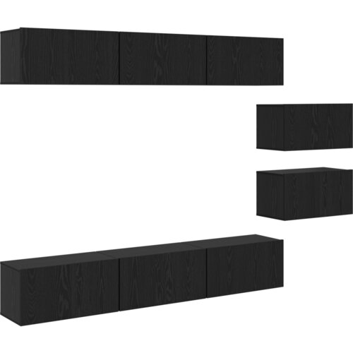  Komplet TV omaric 8 pcs Črni hrast 60 x 30 x 30 cm Slike