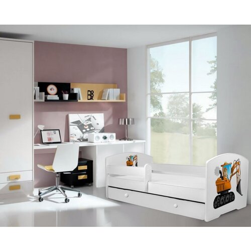 ADRK Otro�ka postelja PEPE PLANE z ograjico in predalom 160x80 cm - BELA Cene