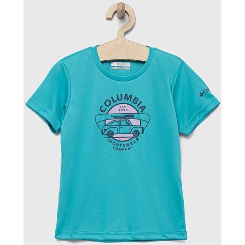 Columbia Otro&amp;scaron;ka kratka majica Mirror Creek Short Sleeve Graphic Shirt turkizna barva Slike
