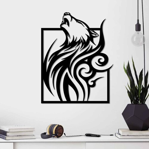 Wallity zidna dekoracija wolf in frame, 55 x 43 cm, crna Cene