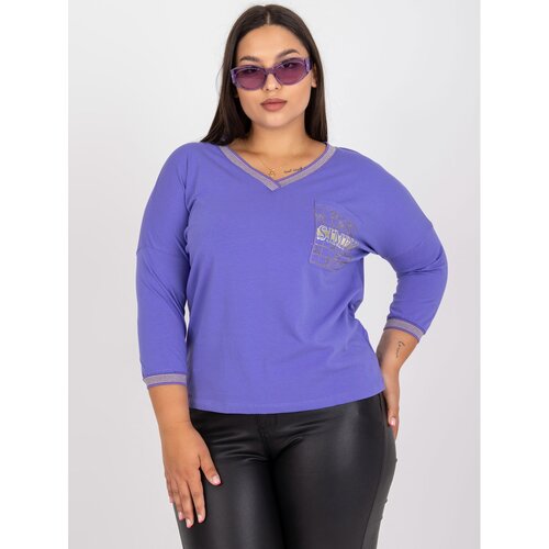 Fashion Hunters Purple everyday plus size V-neck blouse Slike