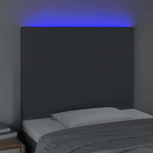  Uzglavlje tamnosivo 90x5x118/128 cm od tkanine Slike