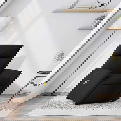 vidaXL Masažni naslanjač črne barve iz blaga Cene