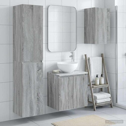  Set namje&scaron;taja za kupaonicu 3 kom. Siva Sonoma 33 x 34.5 x 160 cm Cijene