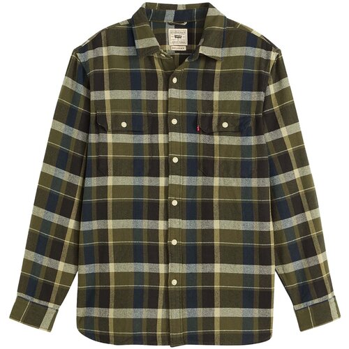 Levi's Srajce z dolgimi rokavi Jackson Worker Medina Plaid Deep Depths Zelena Cene