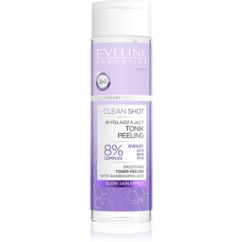 Eveline Cosmetics Clean Shot 8% Complex Of Hydroxy Acids tonik za zaglađivanje s piling učinkom 200 ml