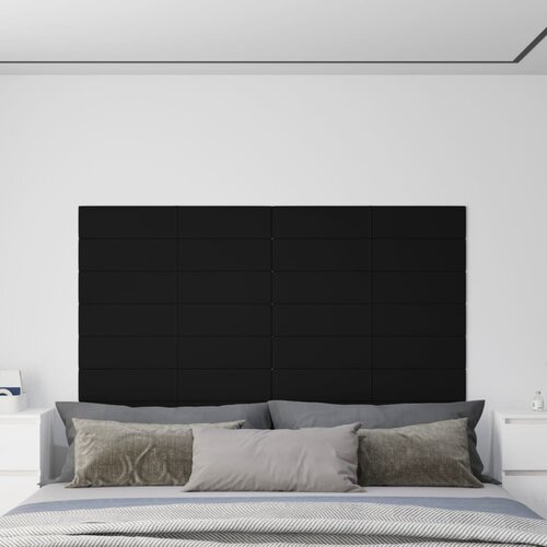vidaXL Stenski paneli 12 kosov črni 90x15 cm žamet 1,62 m² Cene