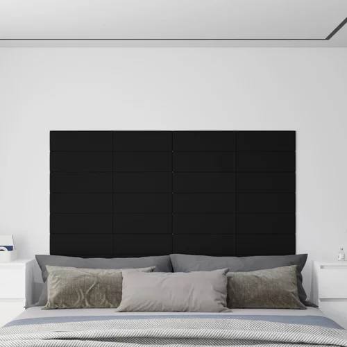 vidaXL Stenski paneli 12 kosov črni 90x15 cm žamet 1,62 m²