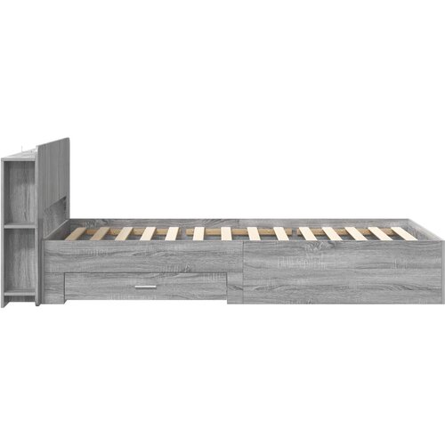  Okvir kreveta s pohranom s uzglavljem Siva Sonoma 90 x 200 cm Slike
