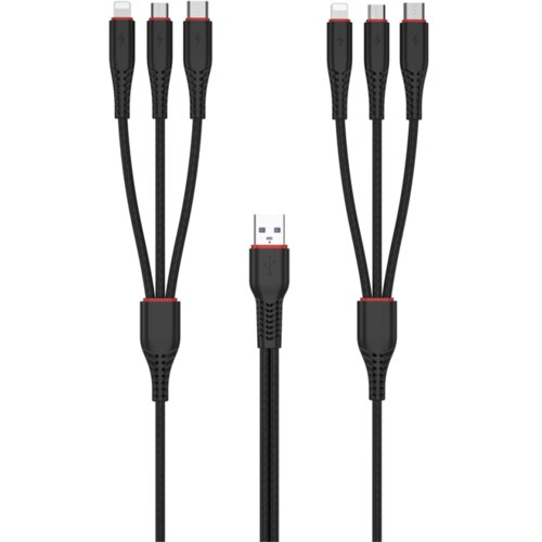 XO Kabel NB196 6v1 2x Lightning + USB-C + microUSB 1,2m / 2m, (20441912) Cene