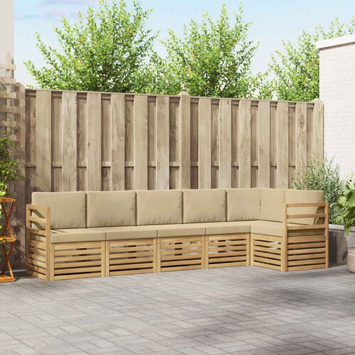  Set vanjskih sofa 6 pcs Bijela i bež 306 x 128,5 x 73 cm Cene