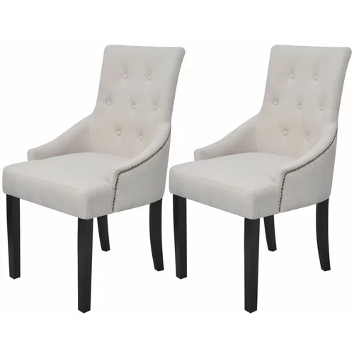  242402 dining chairs 2 pcs cream grey fabric