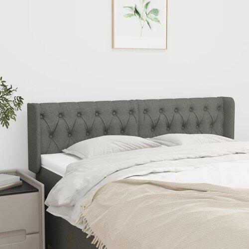 vidaXL Uzglavlje s ušima tamnosivi 147x16x78/88 cm od tkanine Cijene