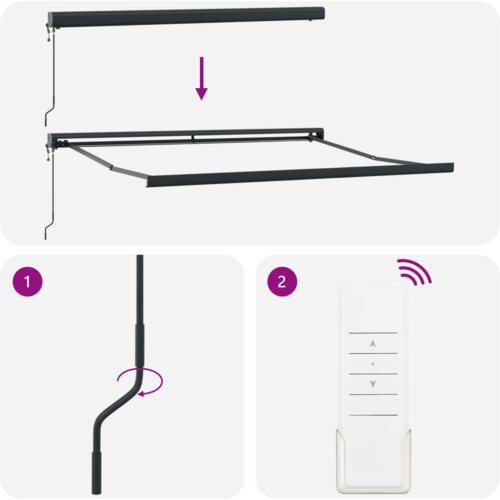 vidaXL Automatska Uvlačiva Tenda Crvena i Bijela Pruga 300x250 cm Cijene