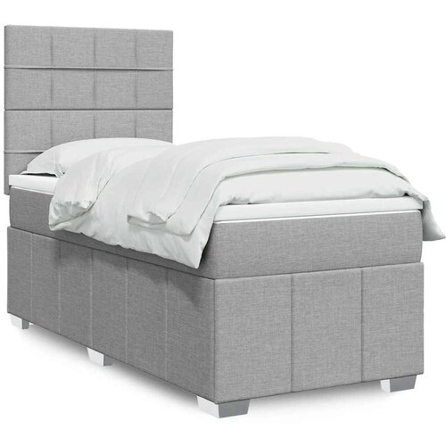  Box spring krevet s madracem svjetlosivi 90x190 cm od tkanine Cijene