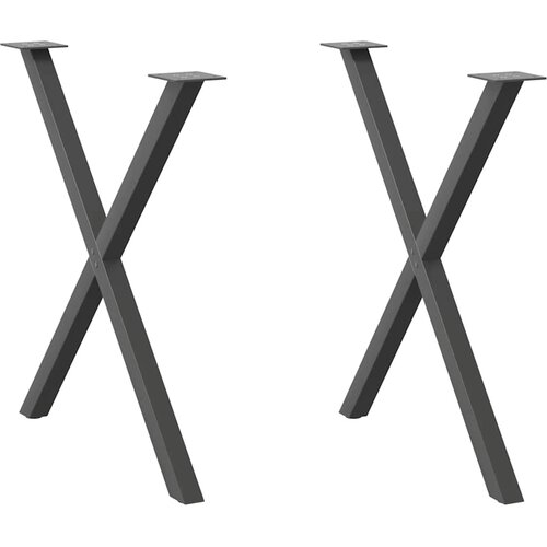  Noge za blagovaonski stol u obliku slova X, 2 kom, antracit, 70 x (72-73) cm, čelik Cijene