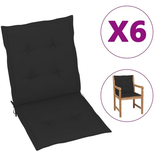 vidaXL Blazine za vrtne stole 6 kosov črne 100x50x3 cm Cene