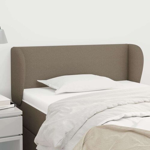  Vzglavje z u&amp;scaron;esi taupe 83x23x78/88 cm blago, (20794553) Slike