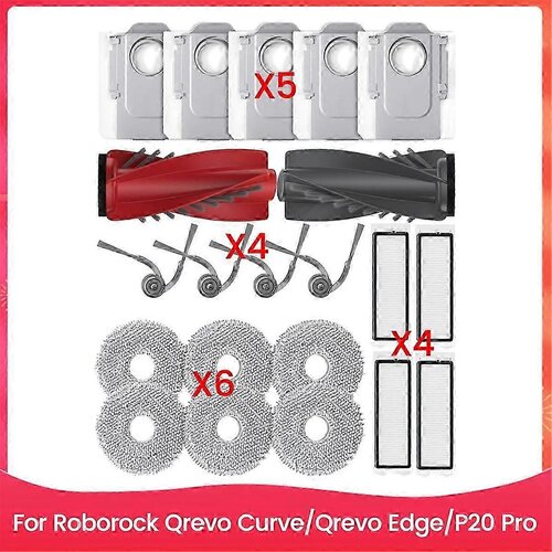 INORCO Za Qrevo Curve/Qrevo Edge/P20 Pro Roller Stranske Krtae Hepa Filter Mop Cloth Vreke za Prah Nadomestni Deli, (21984030) Slike