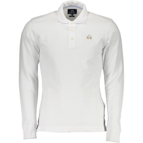 La Martina MEN&amp;amp;#39;S WHITE LONG SLEEVE POLO SHIRT Slike