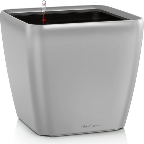 LECHUZA Okrasni lonec Quadro Premium LS 43 - Srebrna metalik Cene
