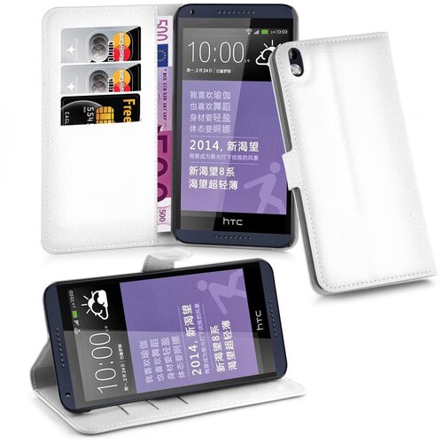 Cadorabo Ohi&scaron;je, združljivo z HTC Desire 816 v snežno bela - Za&scaron;čitni ovitek z magnetnim zapiranjem, stoječo funkcijo in režo za kartice, (20550677) Cene