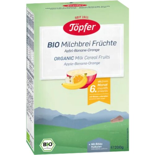 BIO mlečna ka&amp;scaron;a - jabolko-banana-pomaranča - 200 g Slike