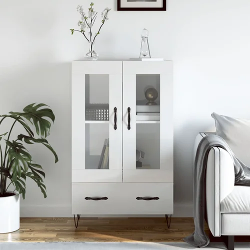  Visoka komoda sjajna bijela 69,5x31x115 cm konstruirano drvo