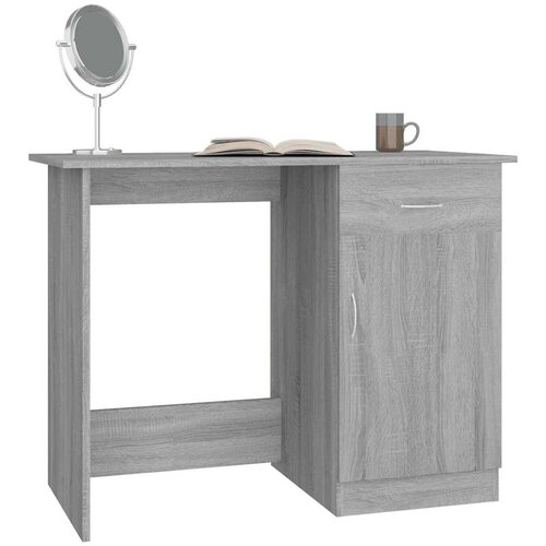  Radni stol boja hrasta sonome 100x50x76 cm konstruirano drvo Siva Slike